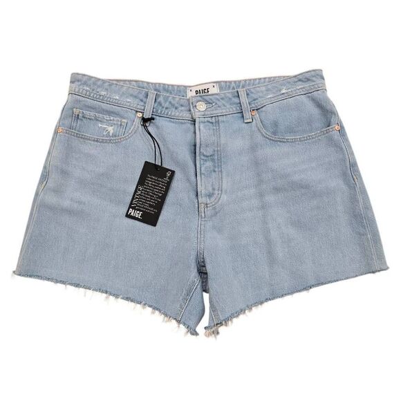 Paige Noella Cut-off Shorts Women's 30 Blue Denim Effortlessly Relaxed Zip Fly - Picture 1 of 6